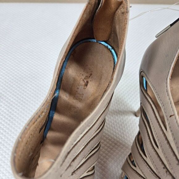 LAMB Gwen Stefani Stiletto Heels Cutouts Womens Size 8 Taupe Beige - Picture 9 of 12